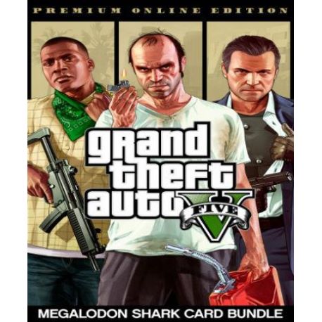 Grand Theft Auto V GTA 5 - Premium Online Edition & Megalodon Shark Card Bundle