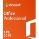 Microsoft Office Professional 2019 Plus 1 PC Microsoft